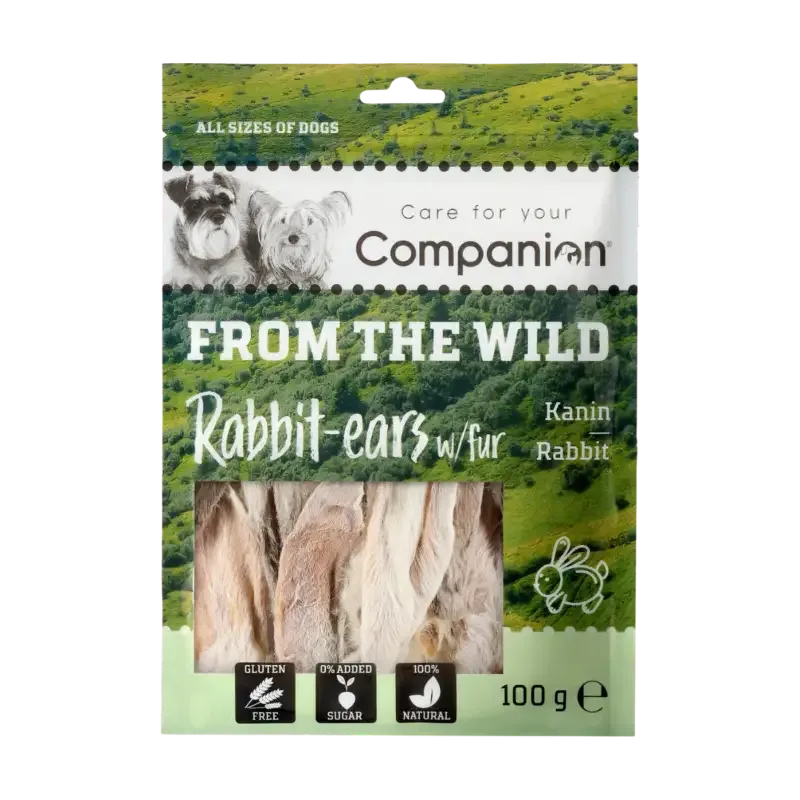 Companion – Kaninøre med pels, 100g