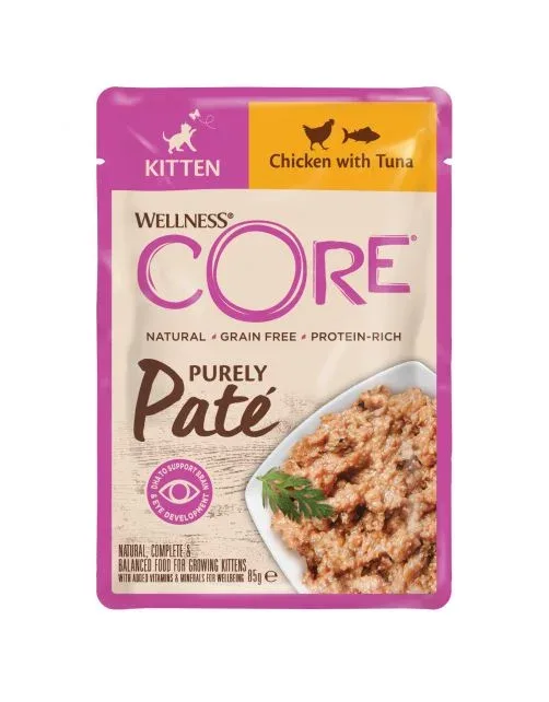 Core Cat Purely Pate Kitten Kylling & Tunfisk 8x85g
