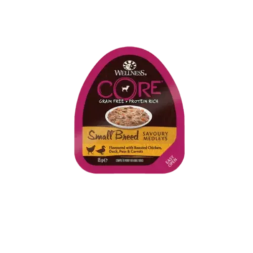 Core Small Breed Savoury Medleys Flavoured with roasted Chicken, Duck, Peas & Carrots