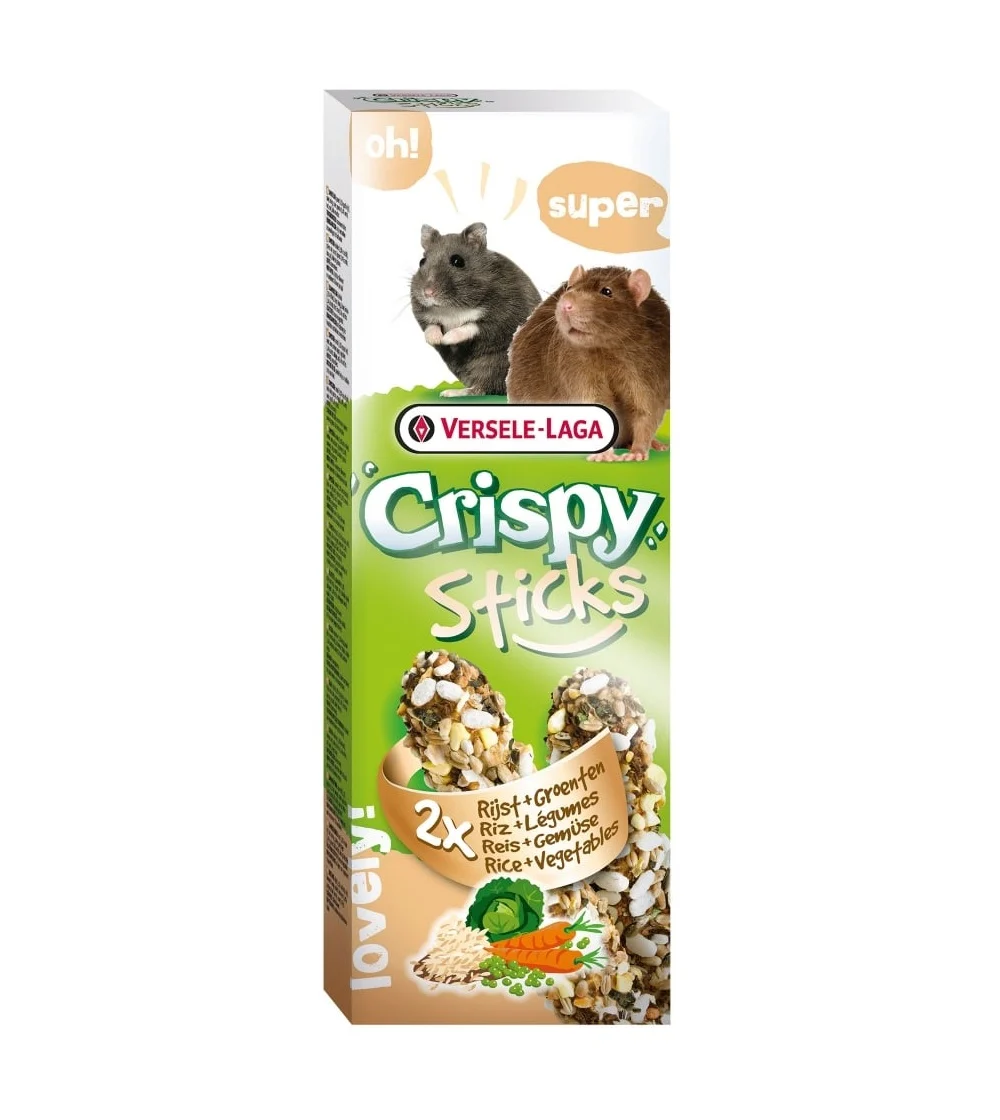 CRISPY STICKS V-L, Ris & Grønnsaker, Hamster/Rotte 2Stk./110g.