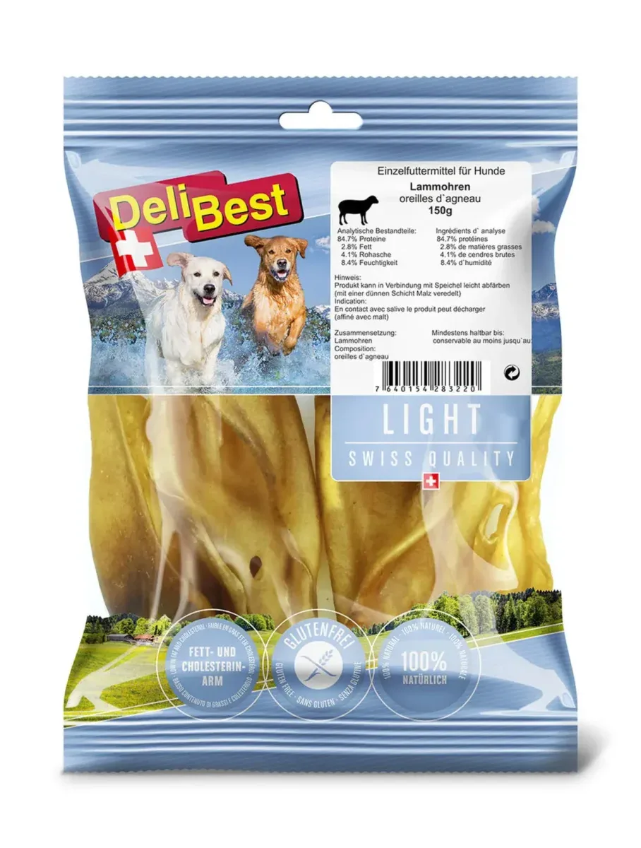Delibest Light Lammeører Gourmet 150gr