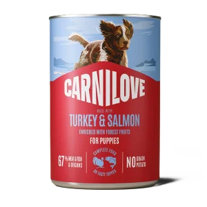 Dog Can Pat茅 Laks og kalkun til valper