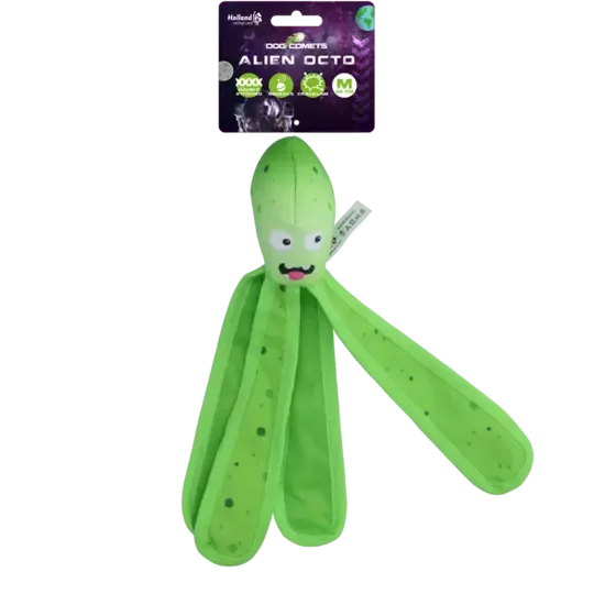 Dog Comets Alien Octo (Grønn, Medium) – Slitesterk Flyte- og Knitreleke