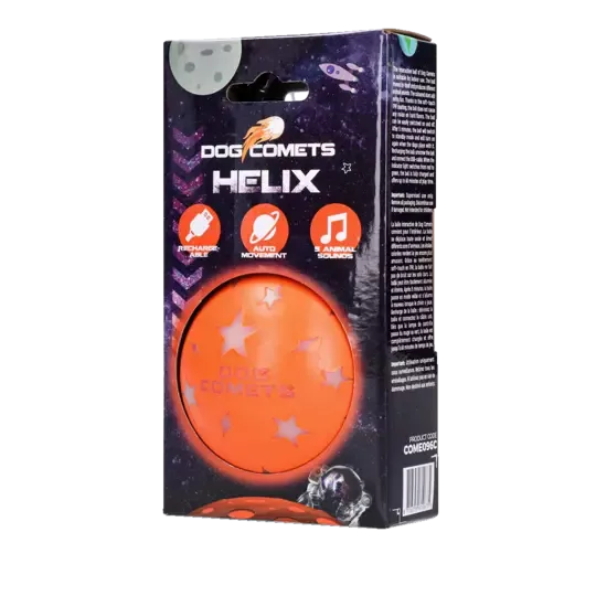 Dog Comets Helix Oransje – Interaktiv selvgående hundeball med lyd og lys