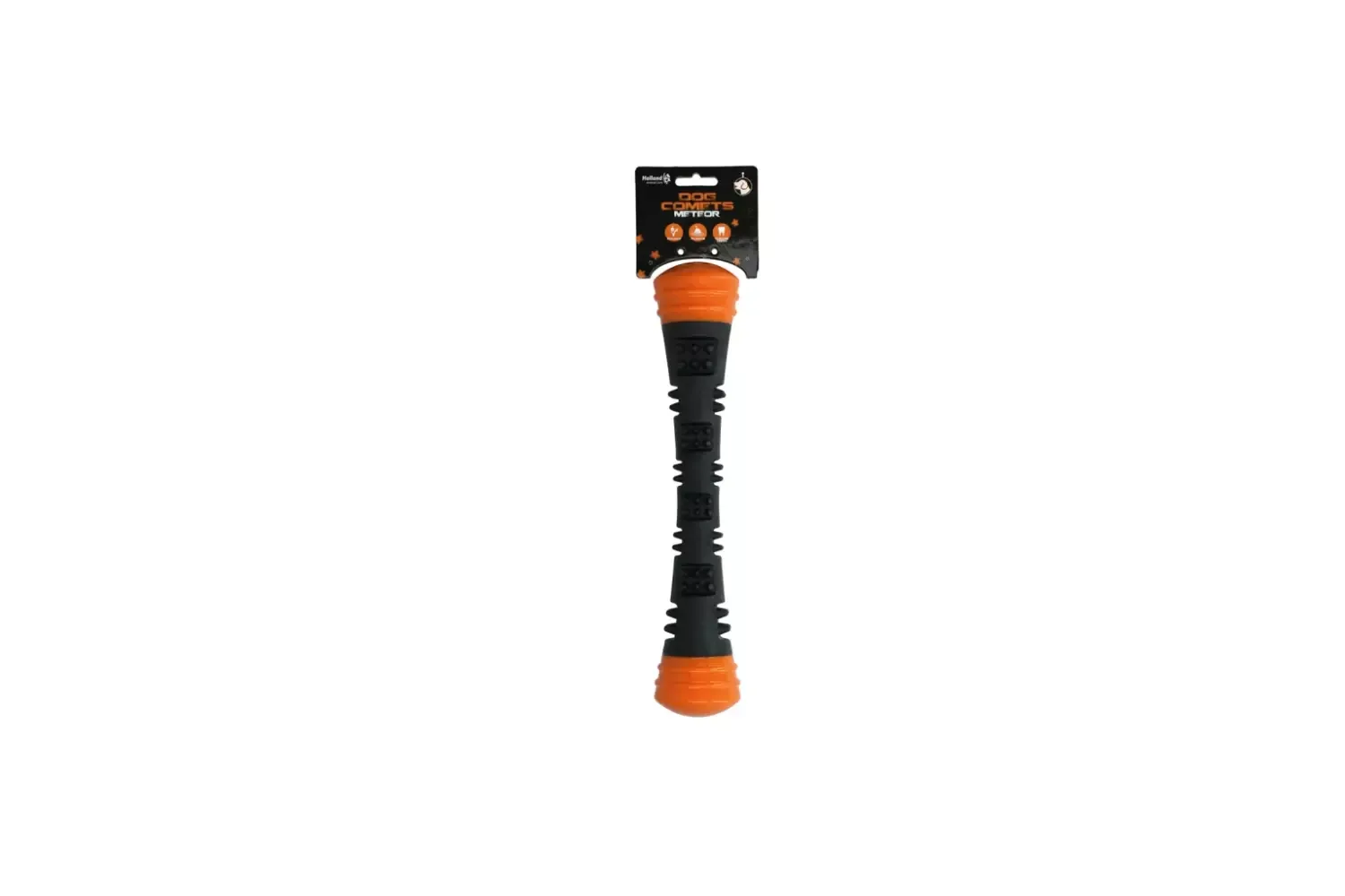 Dog Comets Meteor Kastepinne (Oransje, 32 cm) – Slitesterk Gummi m/ Pipelyd & Tannpleie