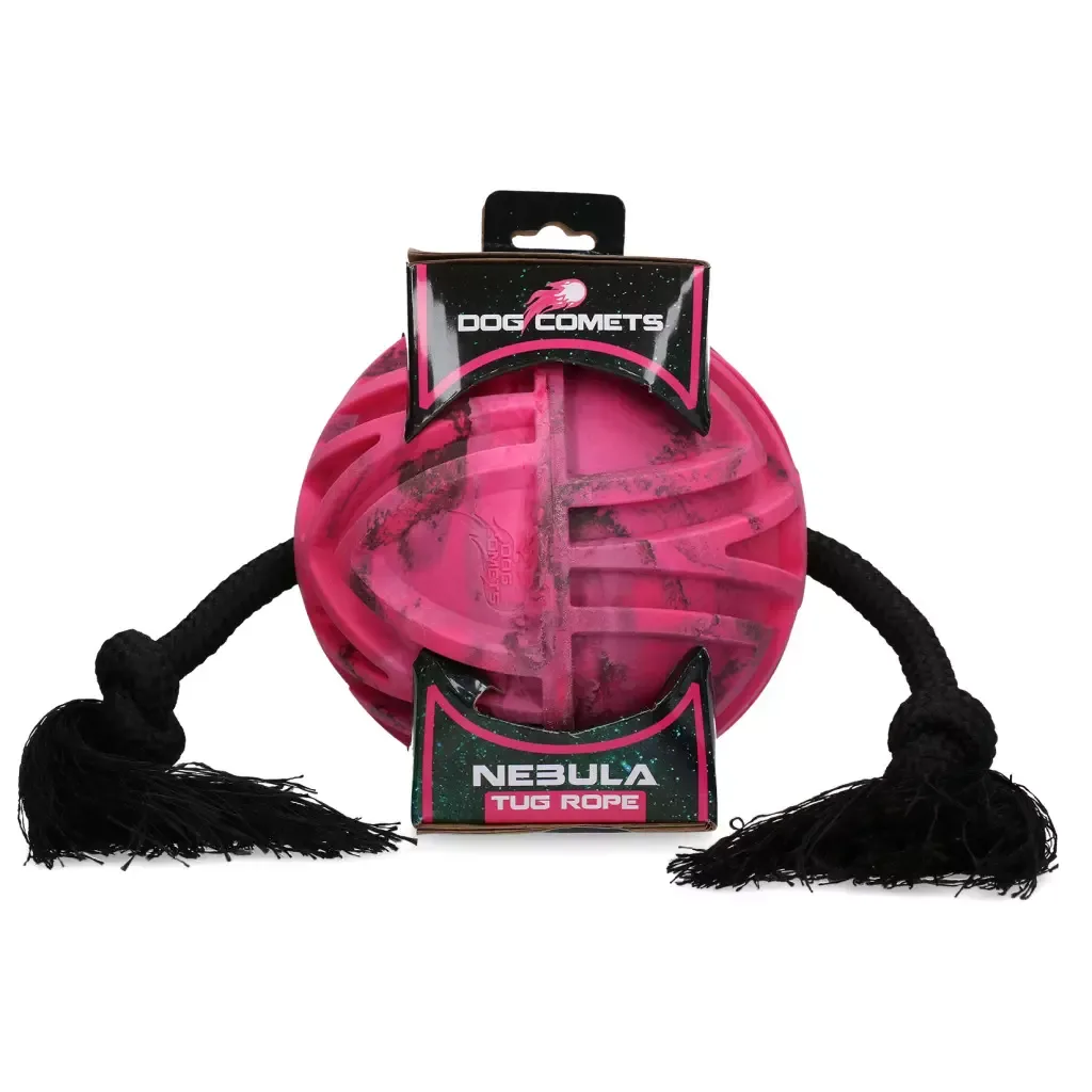Dog Comets Nebula Tug Rope Rosa – Slitesterk drakampleke med dobbelt tau og ball