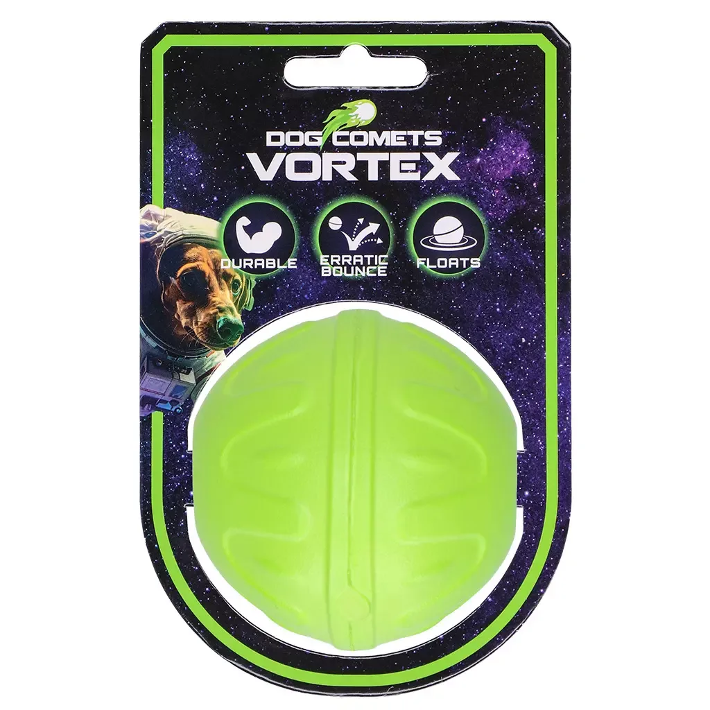 Dog Comets Vortex Ball Grønn – Slitesterk Flyteball med Uberegnelig Sprett