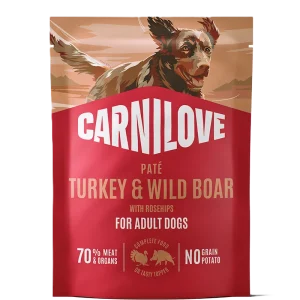 Dog Pouch Pat茅 med kalkun og villsvin og nype