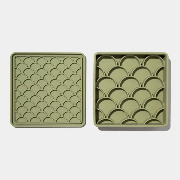 dogged 3-in-1 Fish Scale Slowfeeder Bowl Olive