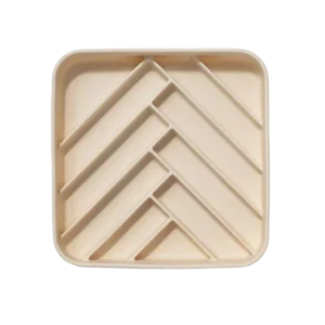 dogged Chevron Slowfeeder Bowl Buttercream