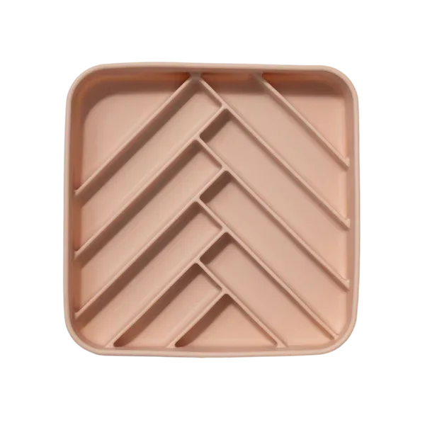 dogged Chevron Slowfeeder Bowl Rose Water