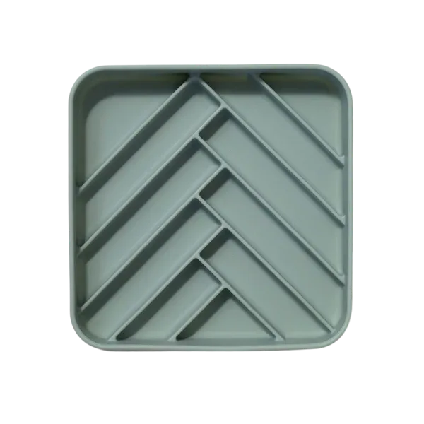 dogged Chevron Slowfeeder Bowl Seafoam