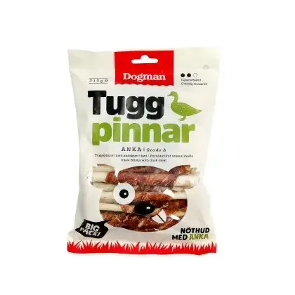 Dogman tyggepinner med and, 25-pakning
