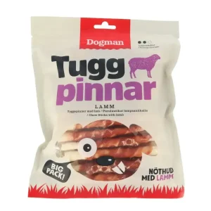 Dogman tyggepinner med lam, 25-pk