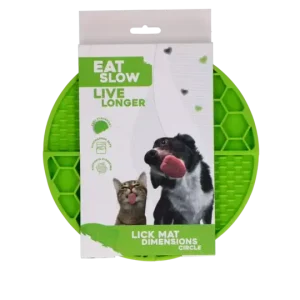 Eat Slow Live Longer Lick Mat Dimensions Circle Grønn – Rund slikkematte med sugekopper
