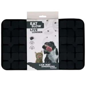 Eat Slow Live Longer Lick Mat Dimensions Flower Grå