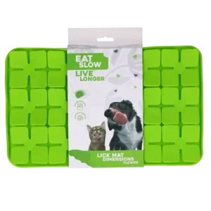 Eat Slow Live Longer Lick Mat Dimensions Flower Grønn