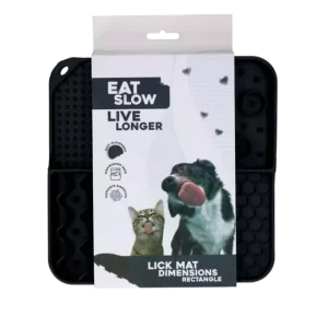 Eat Slow Live Longer Lick Mat Dimensions Rectangle Grå