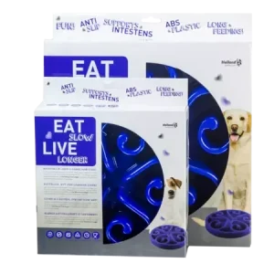 Eat Slow Live Longer Original Små Blå – Matskål mot sluking 20,5 cm