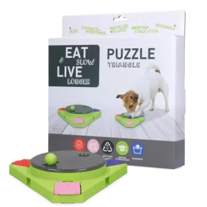 Eat Slow Live Longer Puzzle Triangle – Mentaltrening og aktiveringsspill for hund