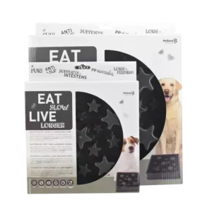 Eat Slow Live Longer Star Grå Små – Slow feeder som forhindrer sluking av mat