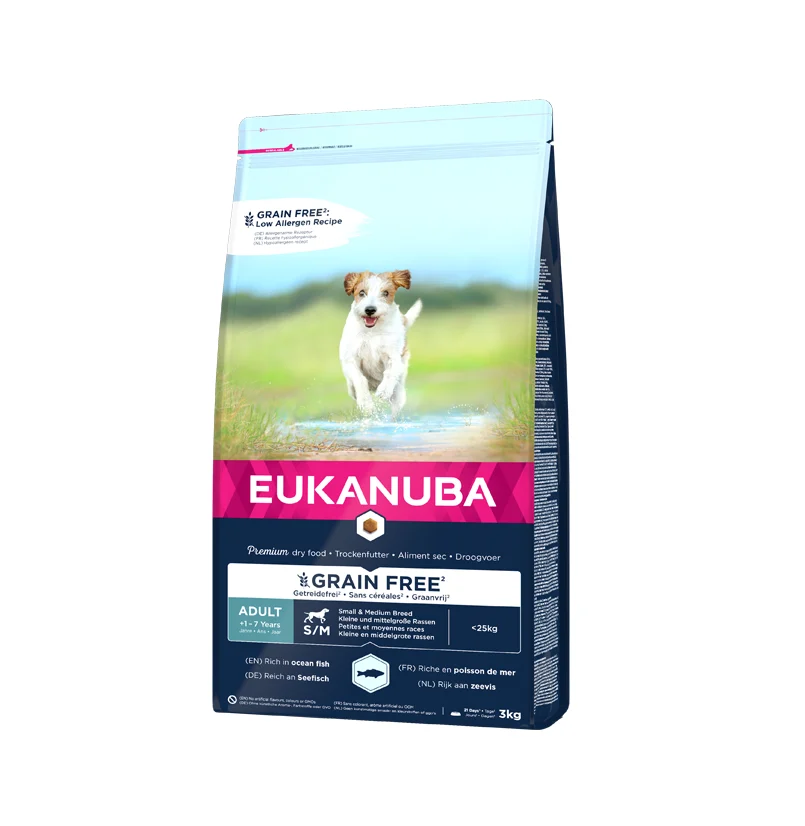 Euk Adult Small/Medium Grainfree Ocean Fish 12Kg
