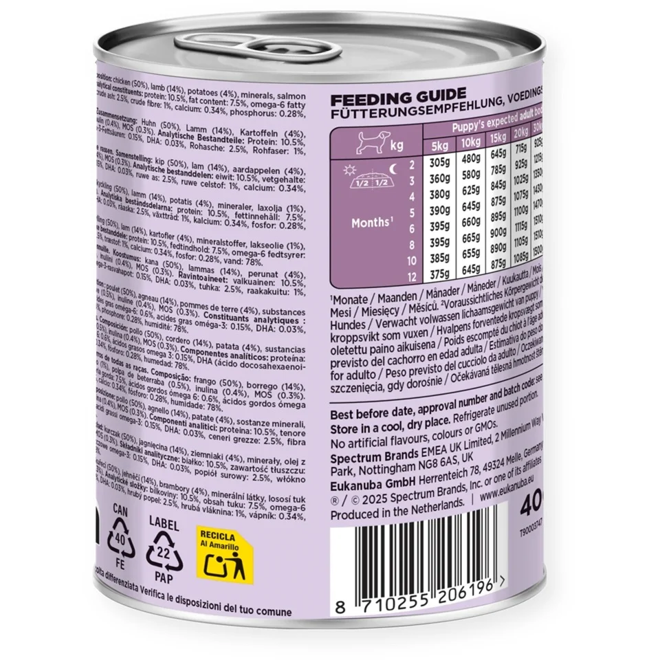 EUK WET, Puppies, Lamb With Potatoes 400g. - Image 2