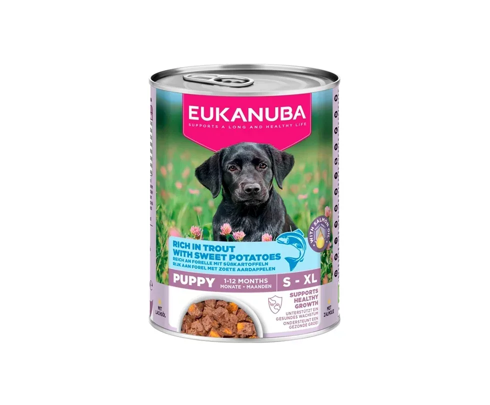 EUK WET, Puppies, Trout With Sweet Potatoes, 400g. (X)
