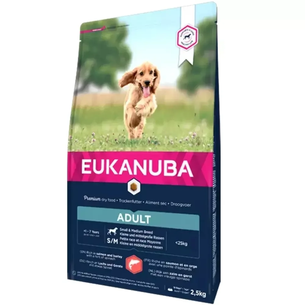 Eukanuba Adult Small/Medium Breed Laks & Bygg