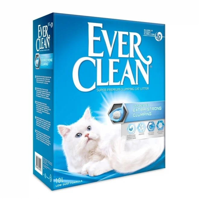 EVER CLEAN 10L. (Blå) Extra Strong Clumping, Unscented