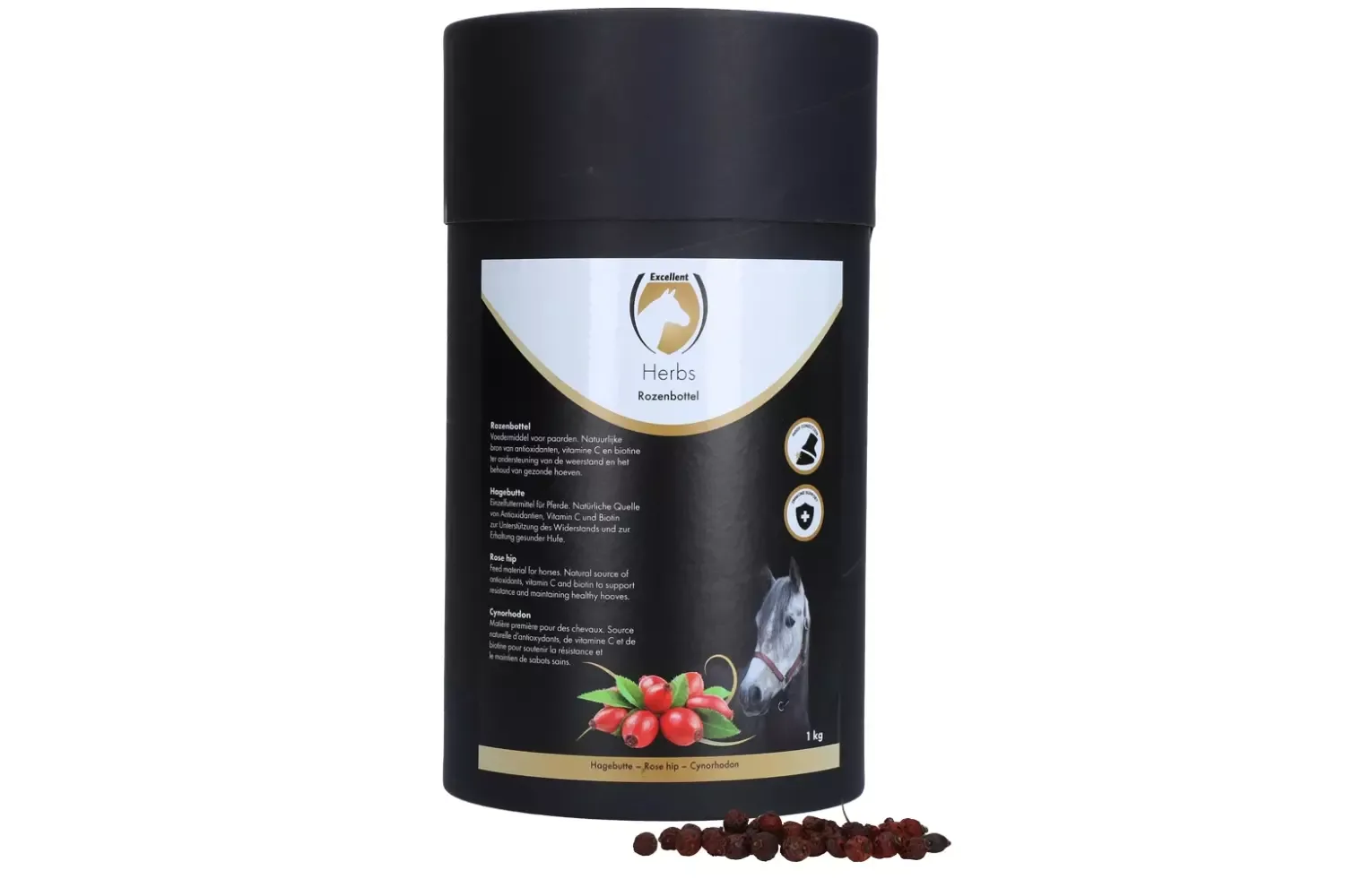 Excellent Herbs Nype 1 kg – Naturlig Vitamin C og Hovstøtte til Hest