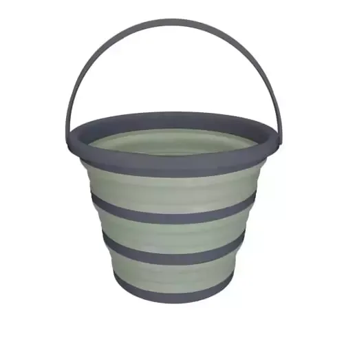 Excellent Horse Bucket Foldable Green/Gray