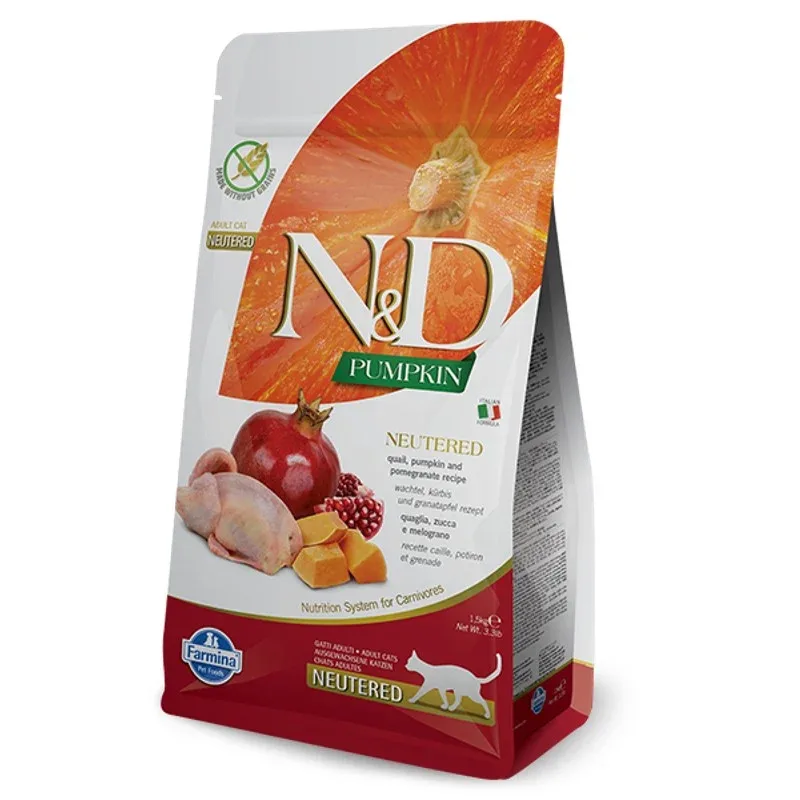 Farmina N&D Cat Pumpkin Quail & Pomegranate Neutered Adult 1,5kg