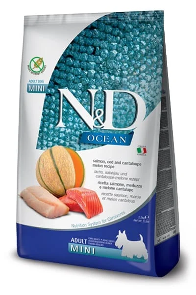 Farmina N&D Dog Ocean Salmon, Cod & Cantaloupe Melon Adult Mini 2,5kg