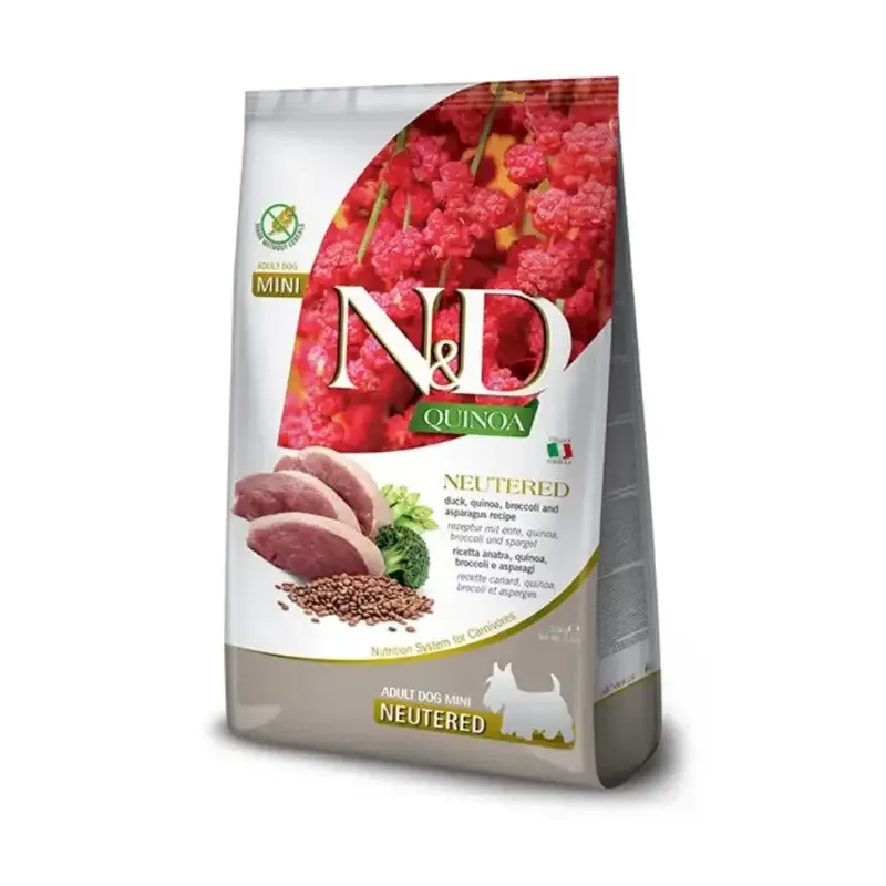 Farmina N&D Dog Quinoa Duck, Broccoli & Asparagus Neutered Adult Mini