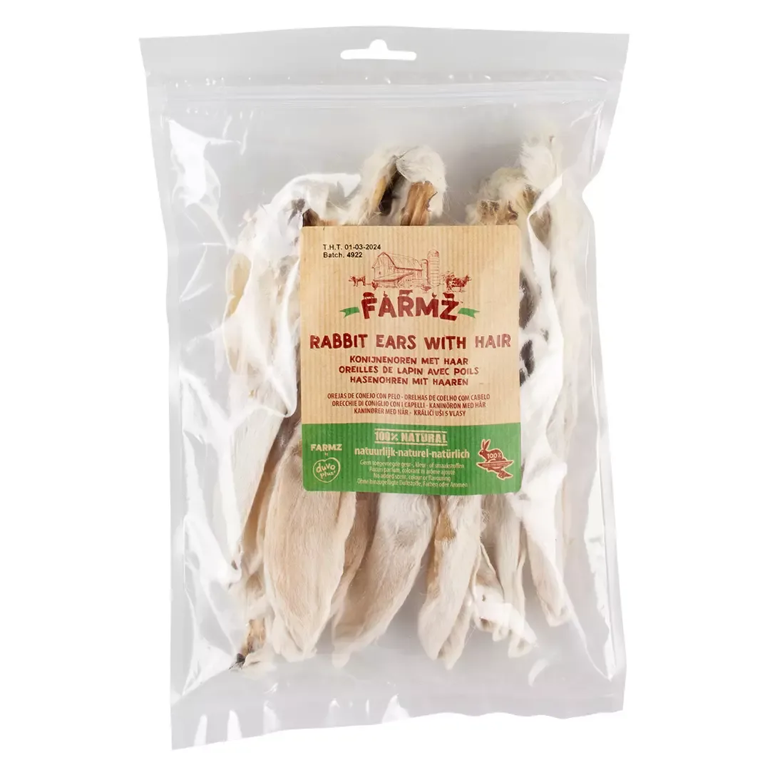 Farmz Kaninører med hår 100gr(12)