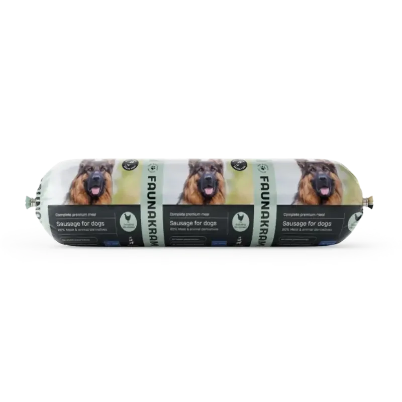 Faunakram – Premium Våtforpølse Kylling, 900g