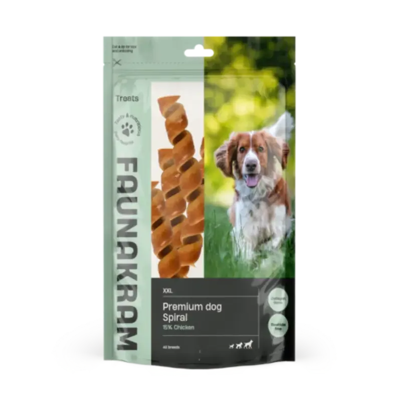 Faunakram – Snack Spiral XXL, Kylling og Kollagen, 450g