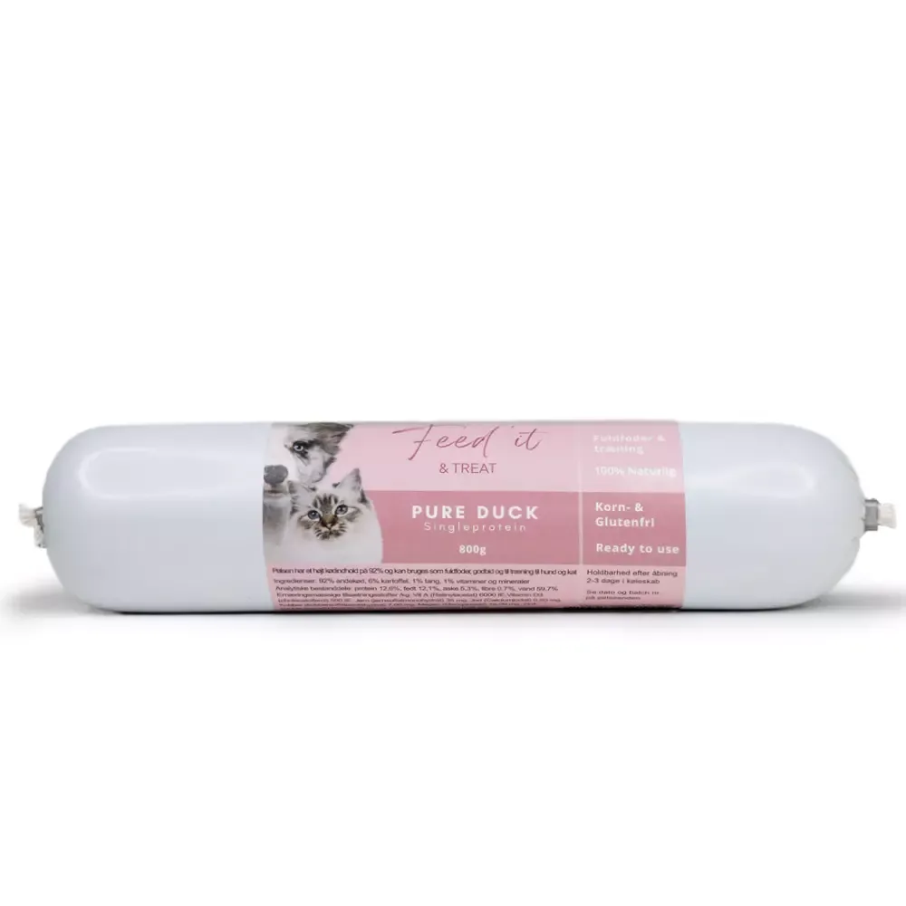 Feed’it & Treat Pure And (800g) – Stor Hypoallergen Fôr/Treningspølse