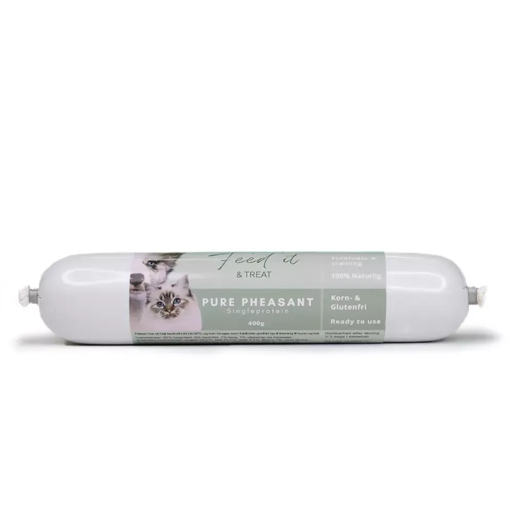 Feed’it & Treat Pure Fasan (400g) – Viltkjøtt Fullfôr & Treningspølse