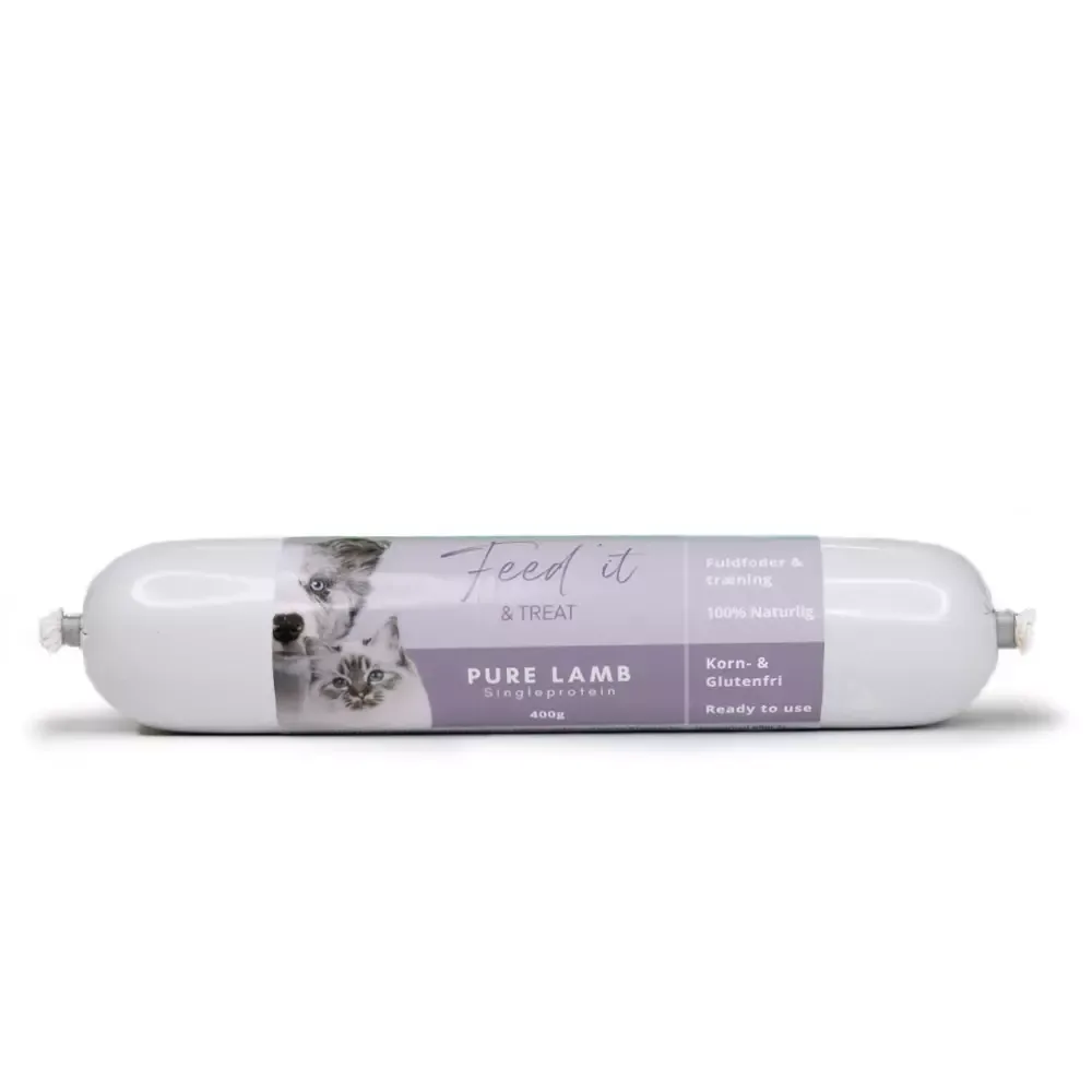 Feed’it & Treat Pure Lam (400g) – Hypoallergen Fullfôr & Treningspølse