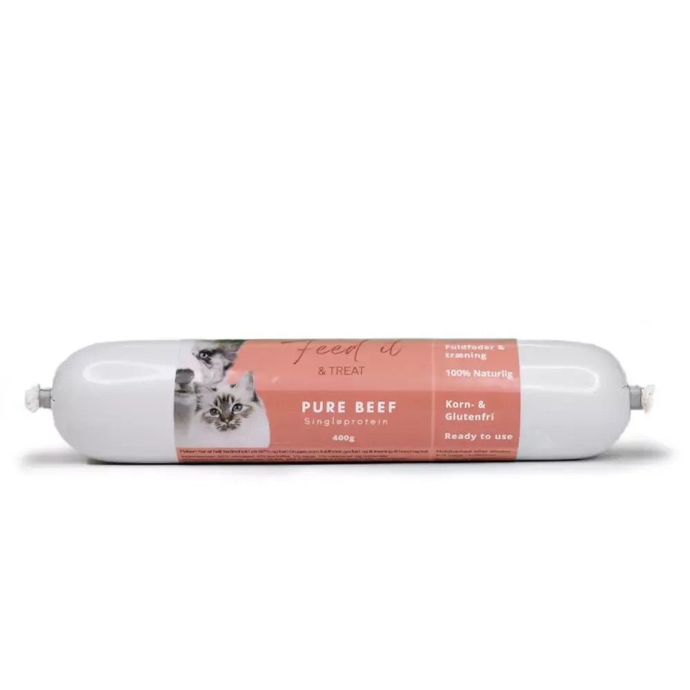 Feed’it & Treat Pure Okse (400g) – Fullfôr & Treningspølse (Hund/Katt)