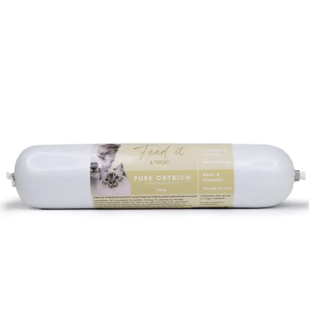 Feed’it & Treat Pure Struts (800g) – Stor Hypoallergen Fôr/Treningspølse