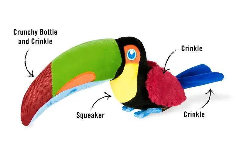Fetching Flock Collection Tito the Toucan m/Chew Guard