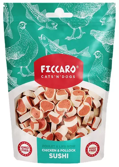 FICCARO – Kylling & Alaska torsk Sushi 100g (10)