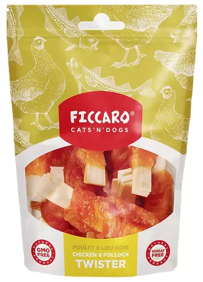 FICCARO – Kylling & Alaska Torsk Twister 100g (10)