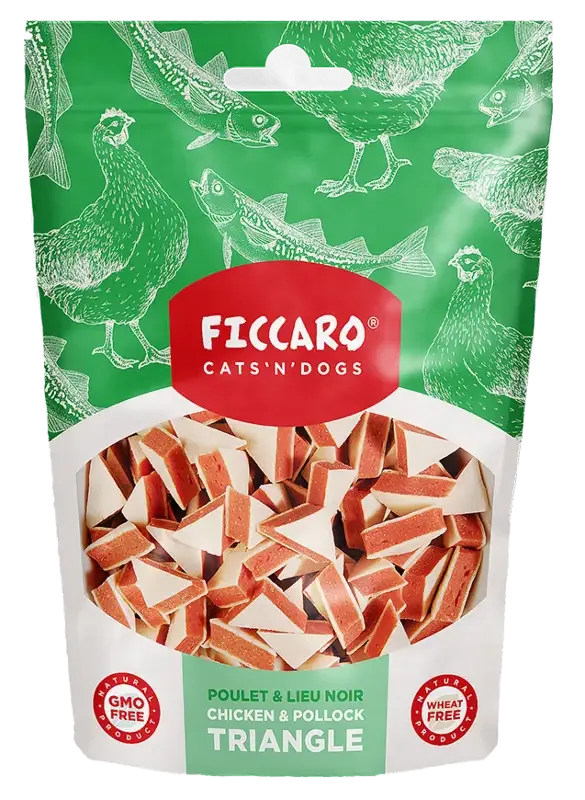 Ficcaro – Kylling- og pollocktårn, 100g