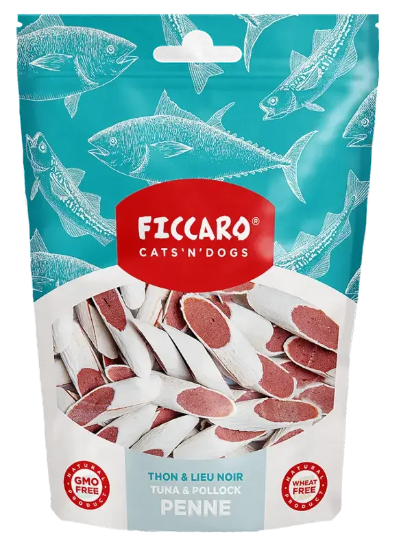Ficcaro – Tunfisk og pollock penne, 100g