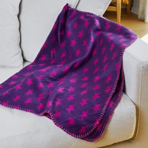 Fleecefilt Star Lila 100x70cm