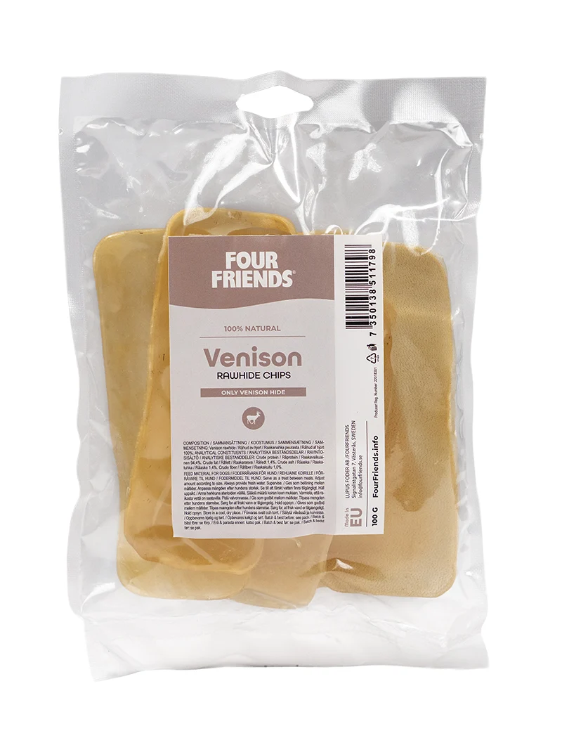 FourFriends Venison Rawhide Chips 100gr